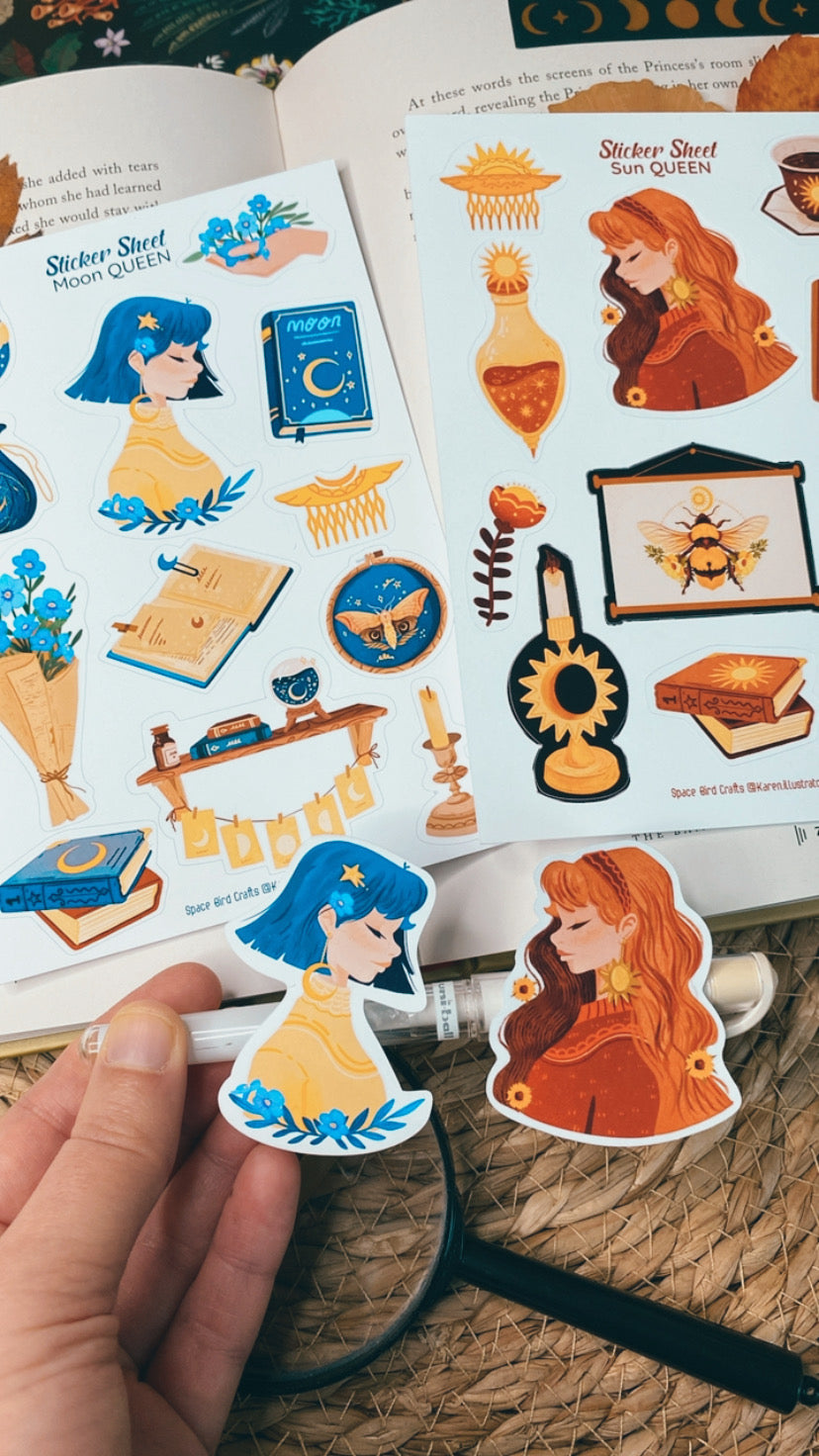 Sun and Moon Queen Sticker Sheet