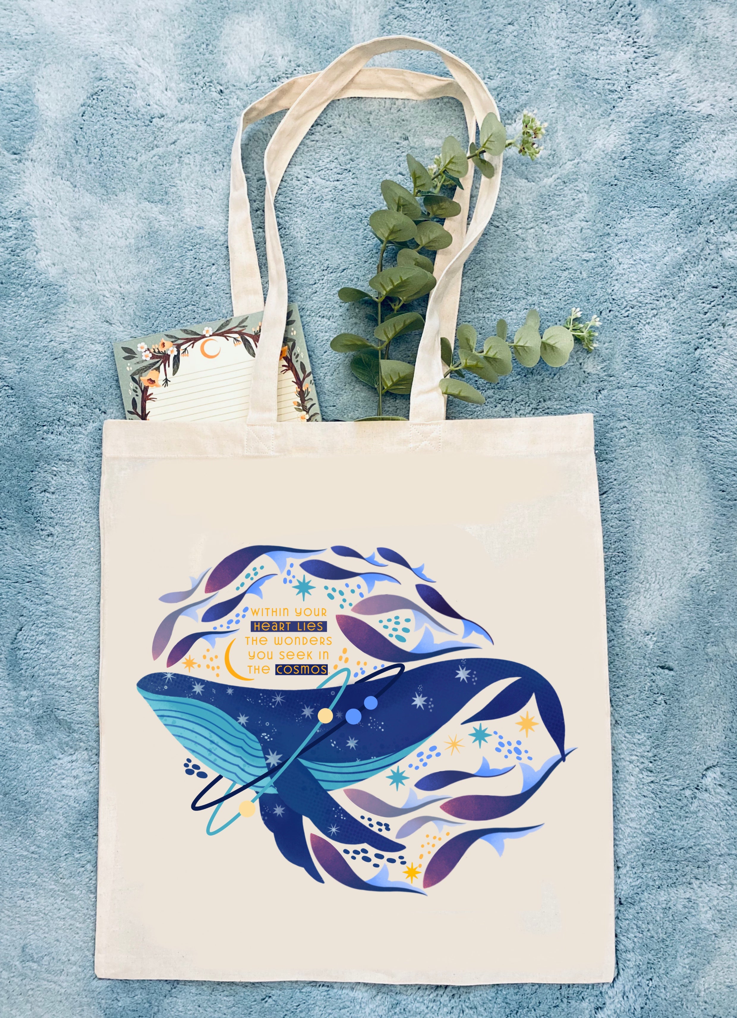 Sky Whale Motive Tote Bag