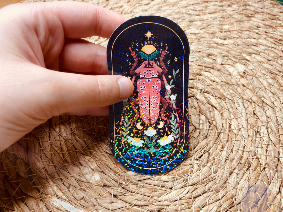 Beetle Bug Holographic Vinyl Stickers