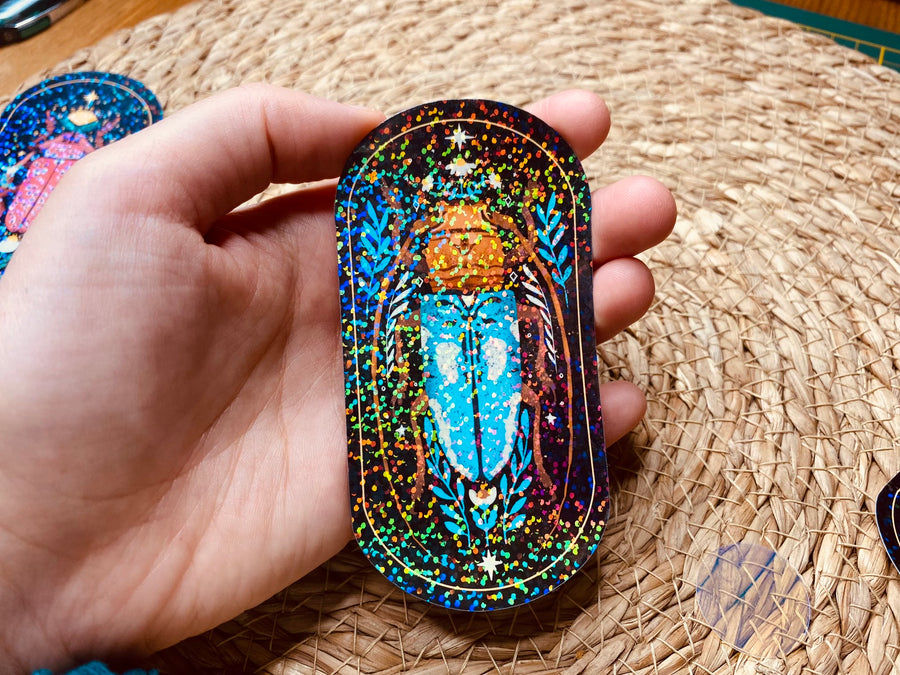 Beetle Bug Holographic Vinyl Stickers