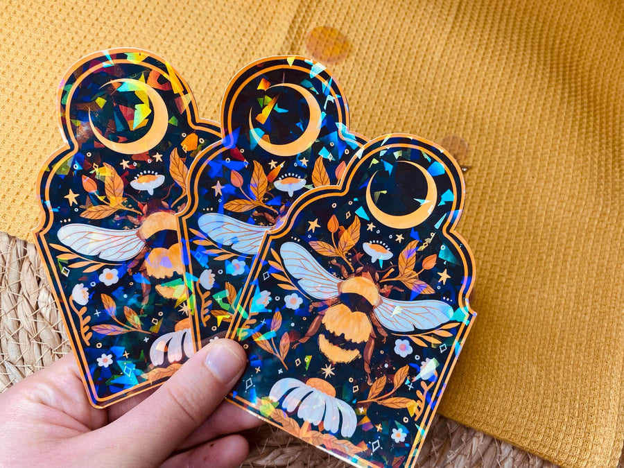 Queen Bee Holographic Vinyl Stickers