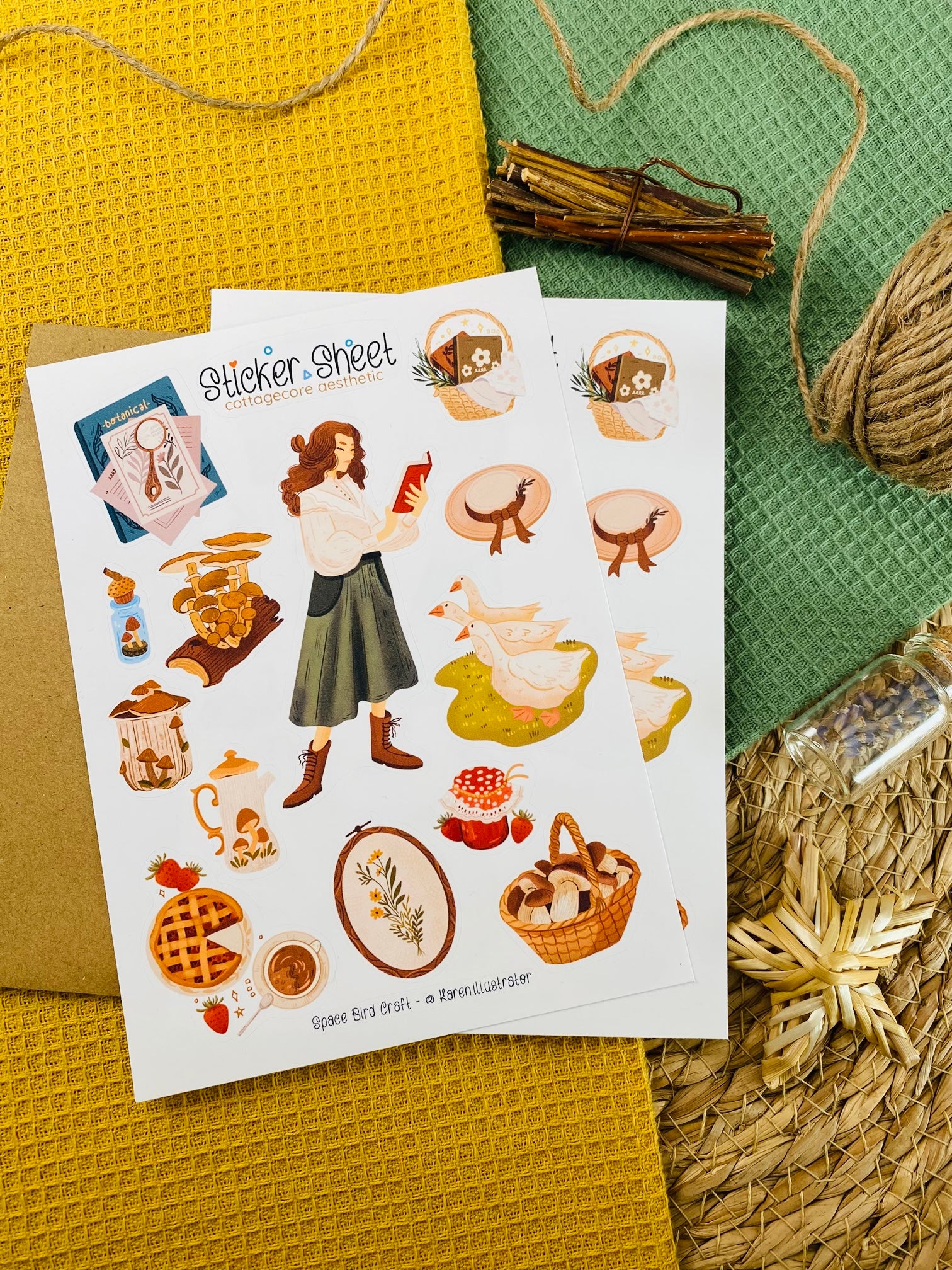 Cottagecore Aesthetic Sticker Sheet