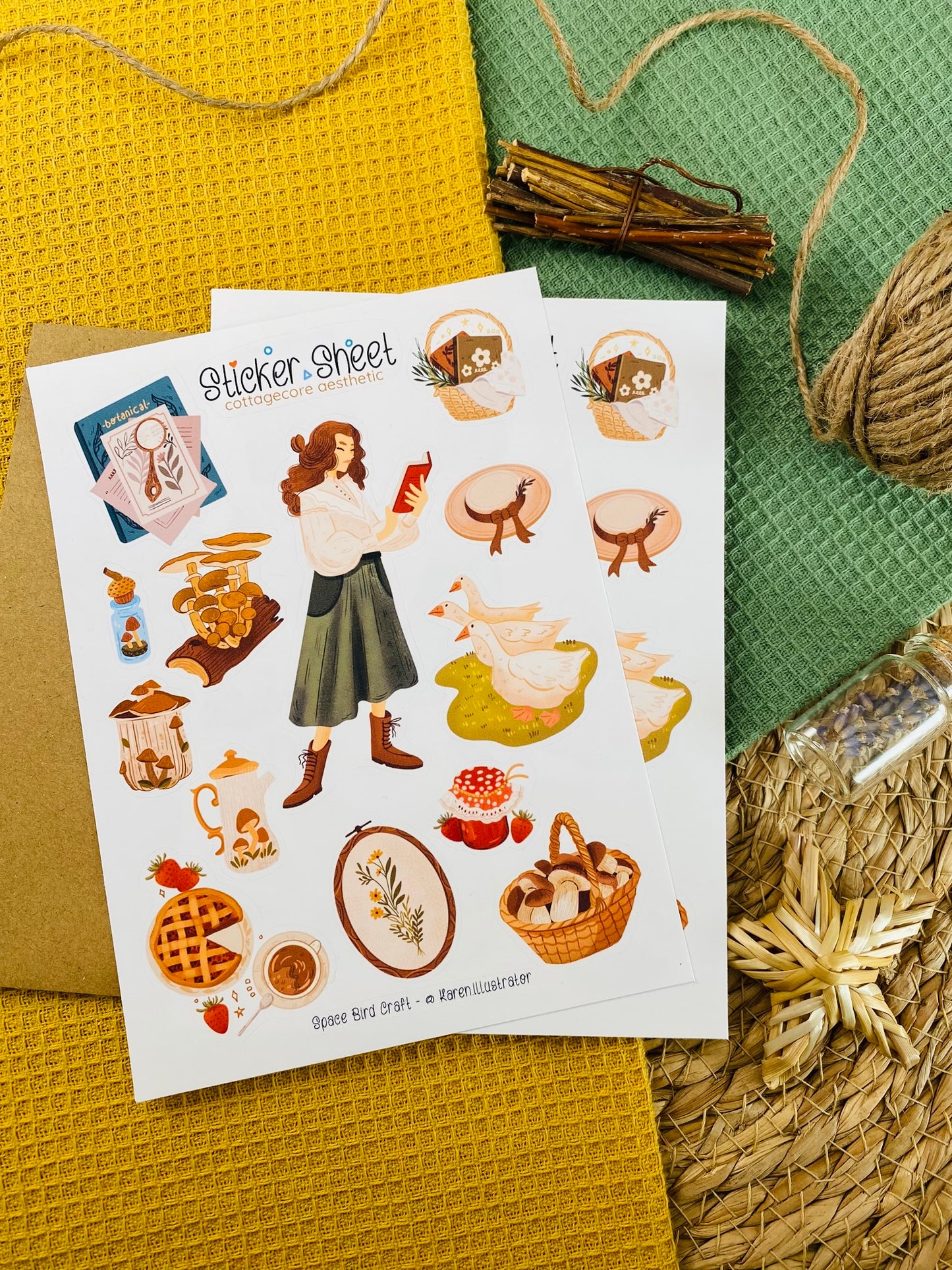 Cottagecore Aesthetic Sticker Sheet