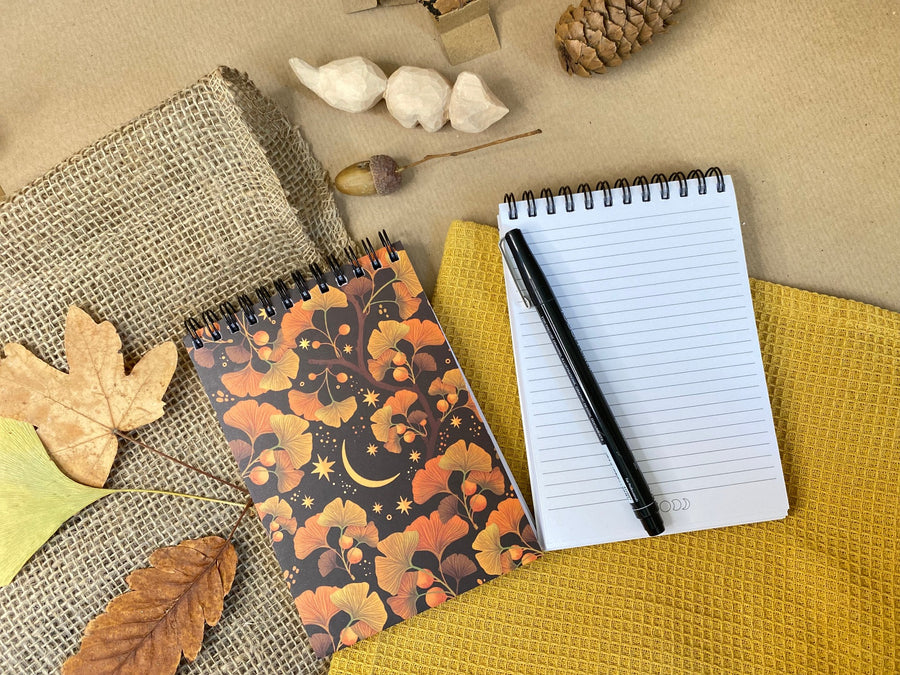 B Grade - Golden Leaf Ginko Lined Notebook