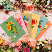 A Set of Floral Bouquets Post Cards