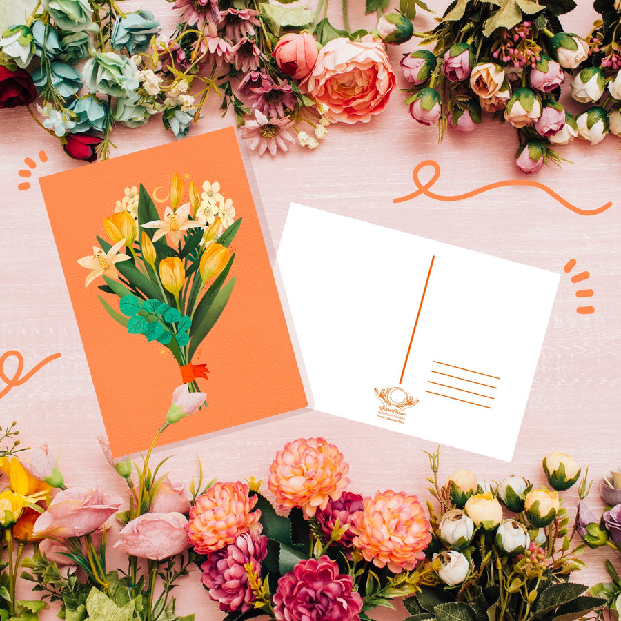 A Set of Floral Bouquets Post Cards