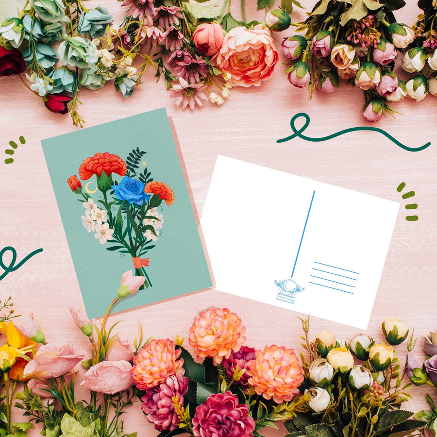 A Set of Floral Bouquets Post Cards