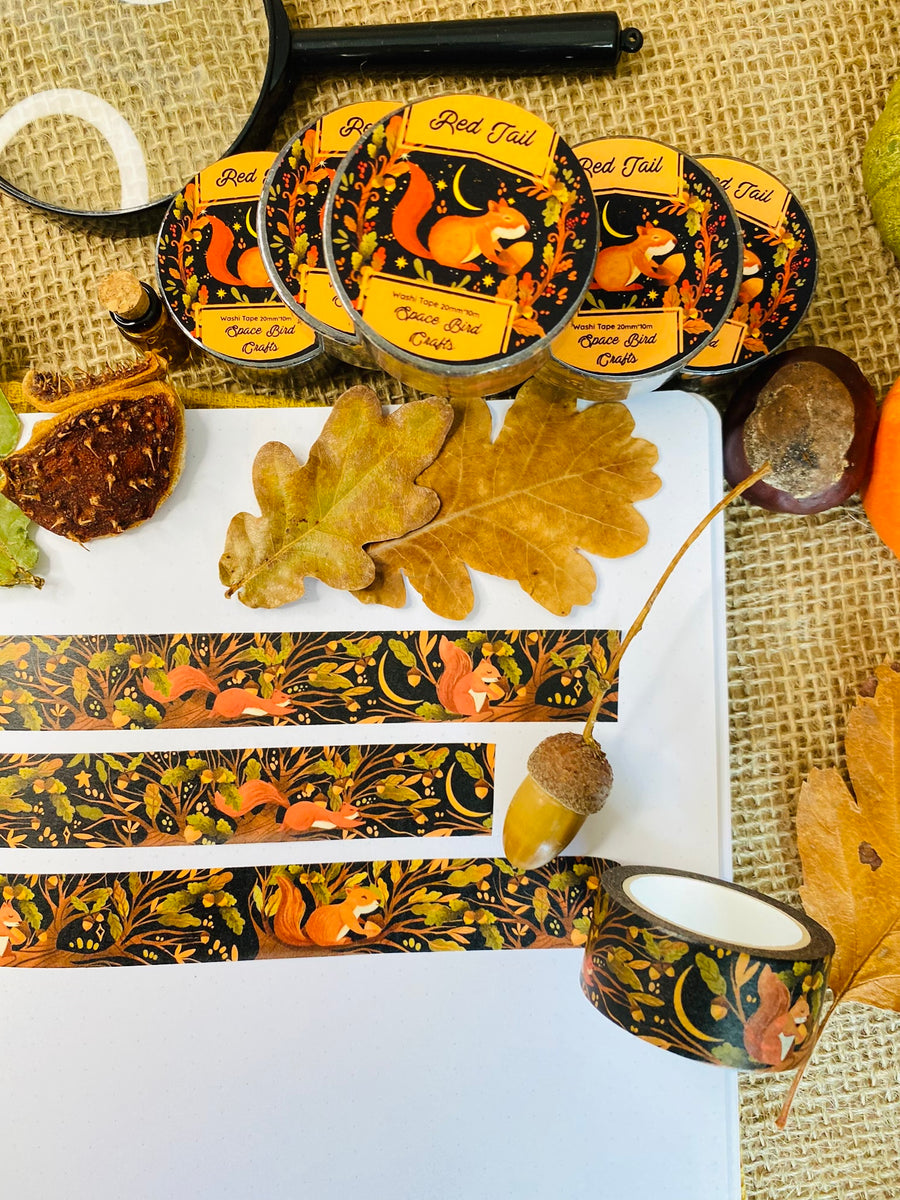 Red Tail Squirrel Washi Tape