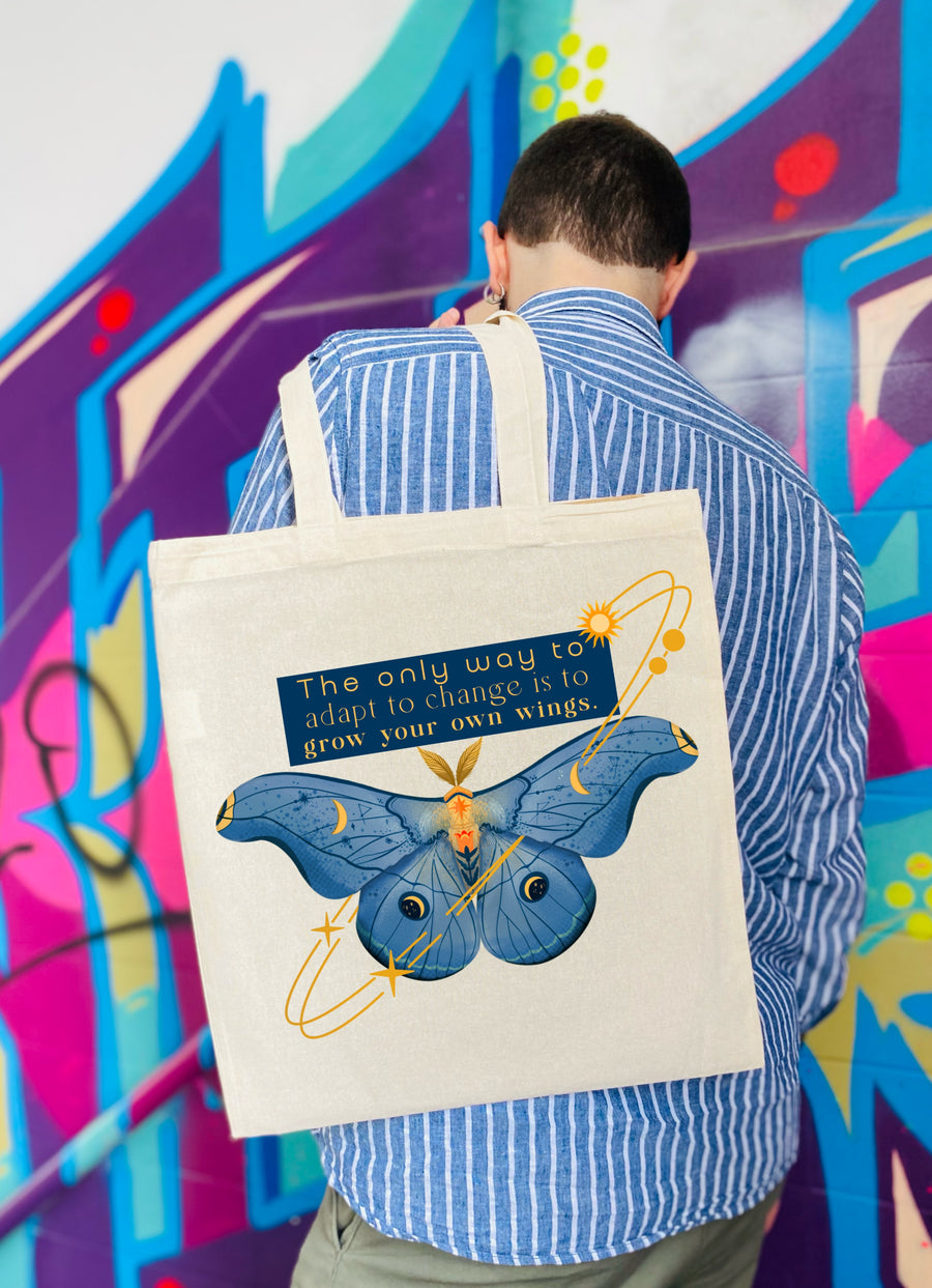 Cosmic Butterfly Motive Tote Bag