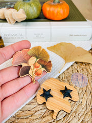 Golden Leaf Ginko Wooden Pin