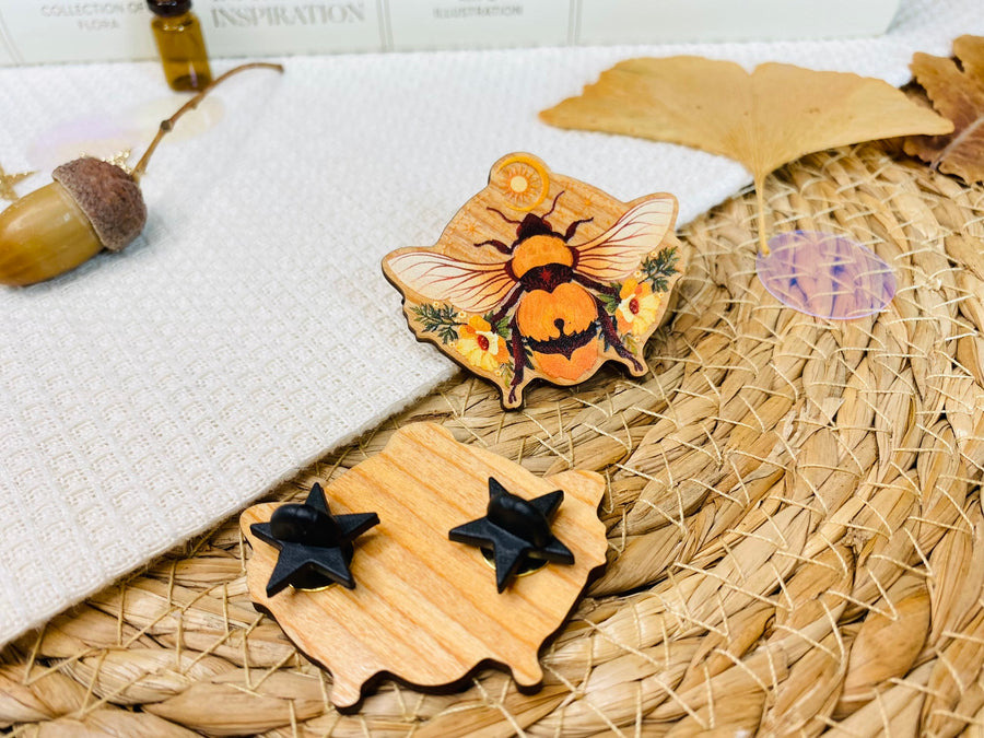 Queen Bee Wooden Pin