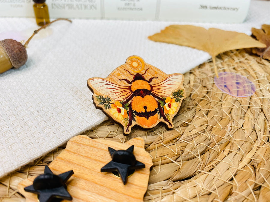 Queen Bee Wooden Pin