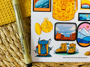 Camping Patches Sticker Sheet