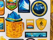 Camping Patches Sticker Sheet