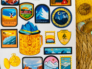 Camping Patches Sticker Sheet
