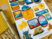 Camping Patches Sticker Sheet