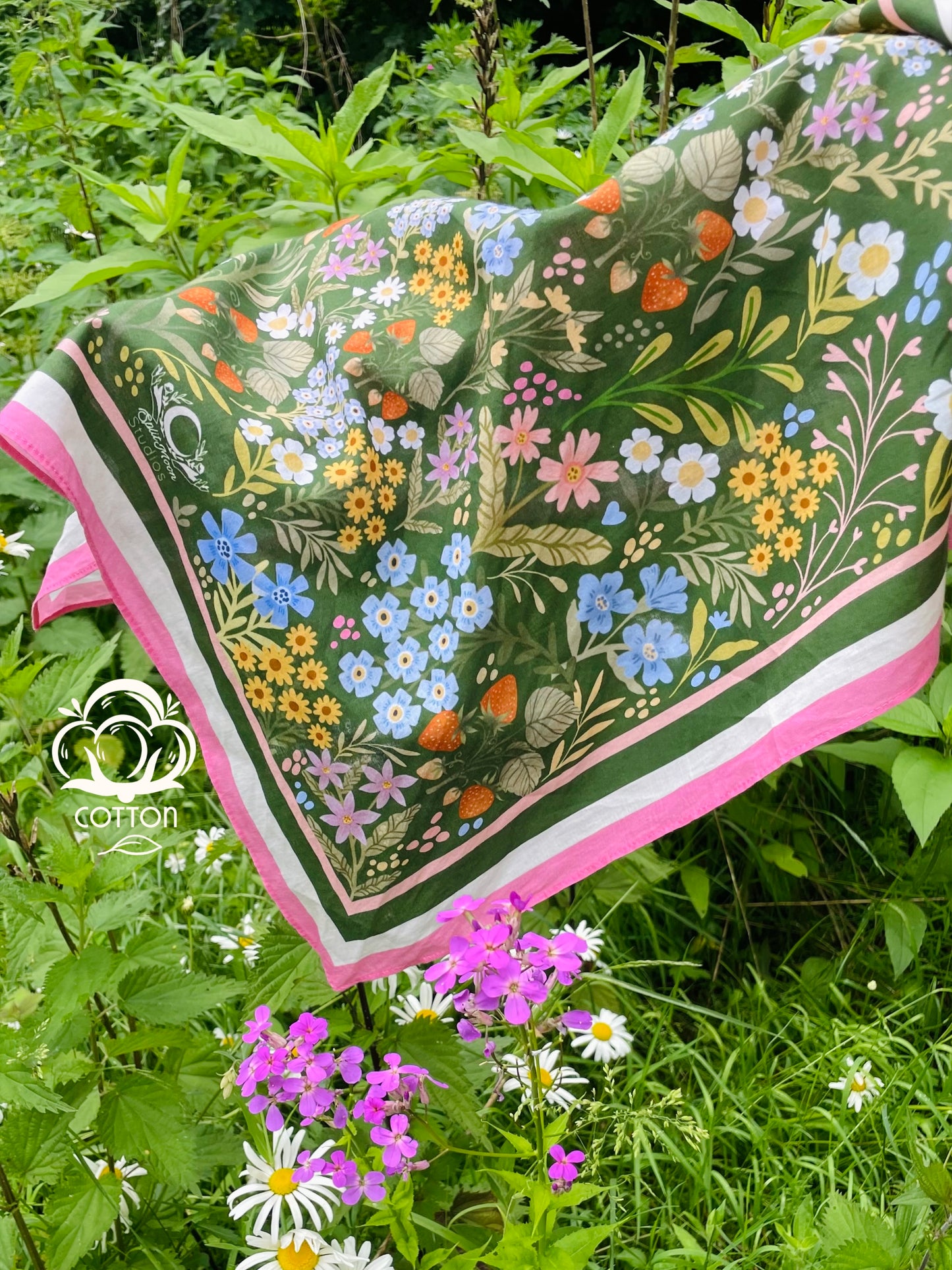 Backyard Garden Motive Scarf