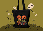 Pumpkin Couple Motive Tote Bag