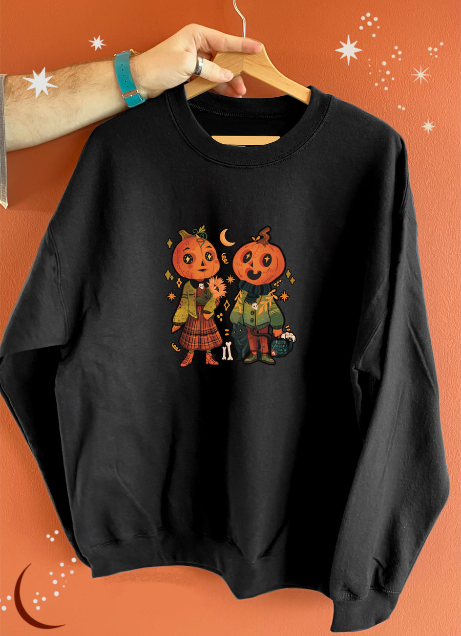 Pumpkin Couple - Loose Fit Sweatshirt (Pre-Order)