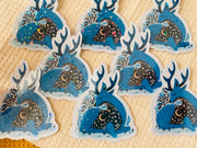Winter Deer Holographic Vinyl Stickers