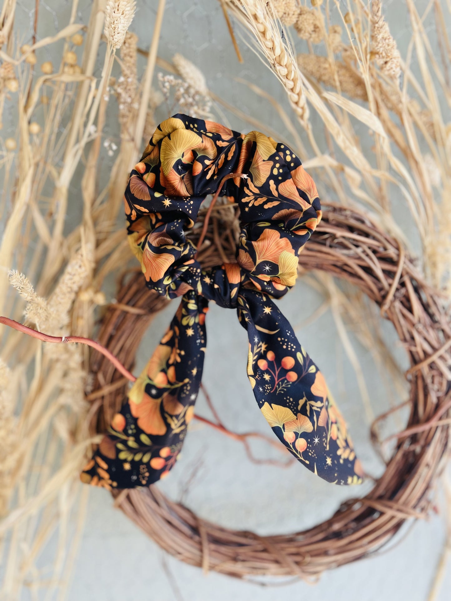 Golden Leaf Ginkgo Scrunchie / Hair Band