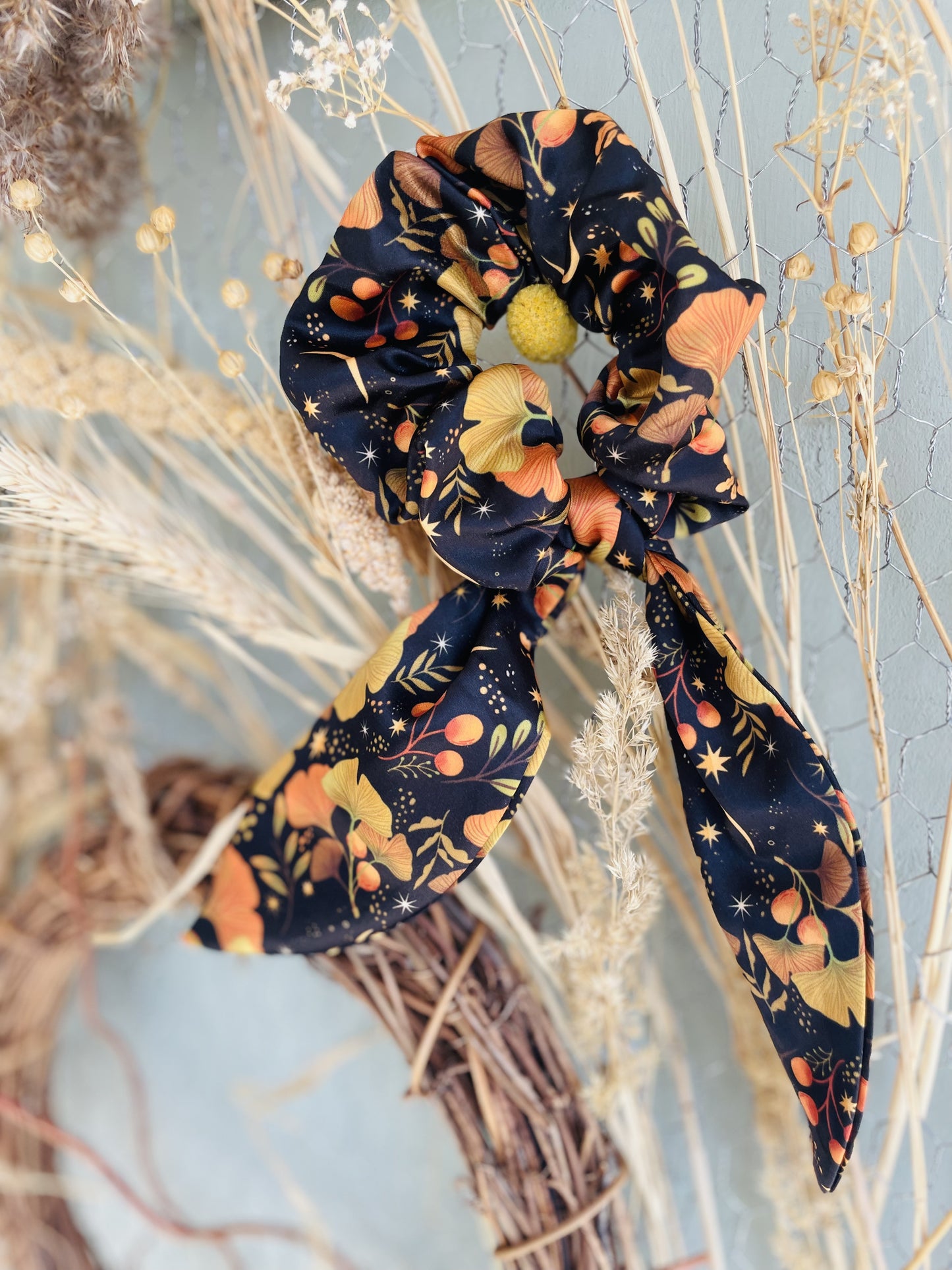 Golden Leaf Ginkgo Scrunchie / Hair Band