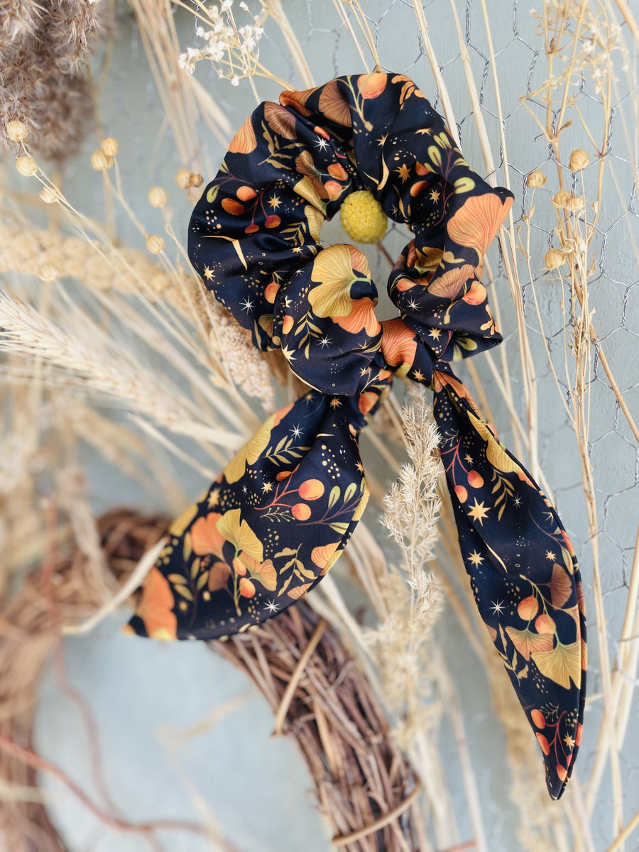 Golden Leaf Ginkgo Scrunchie  / Hair Band