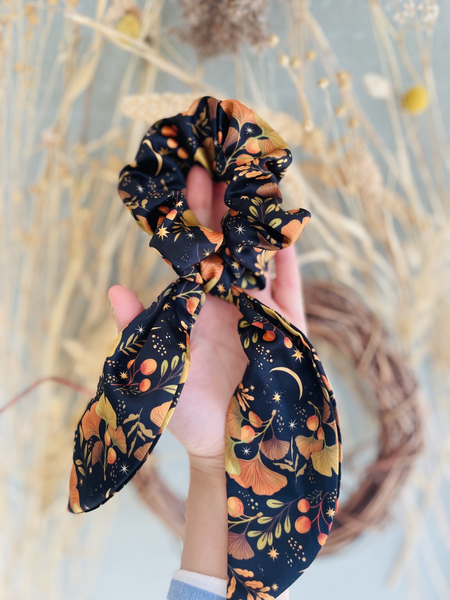 Golden Leaf Ginkgo Scrunchie / Hair Band
