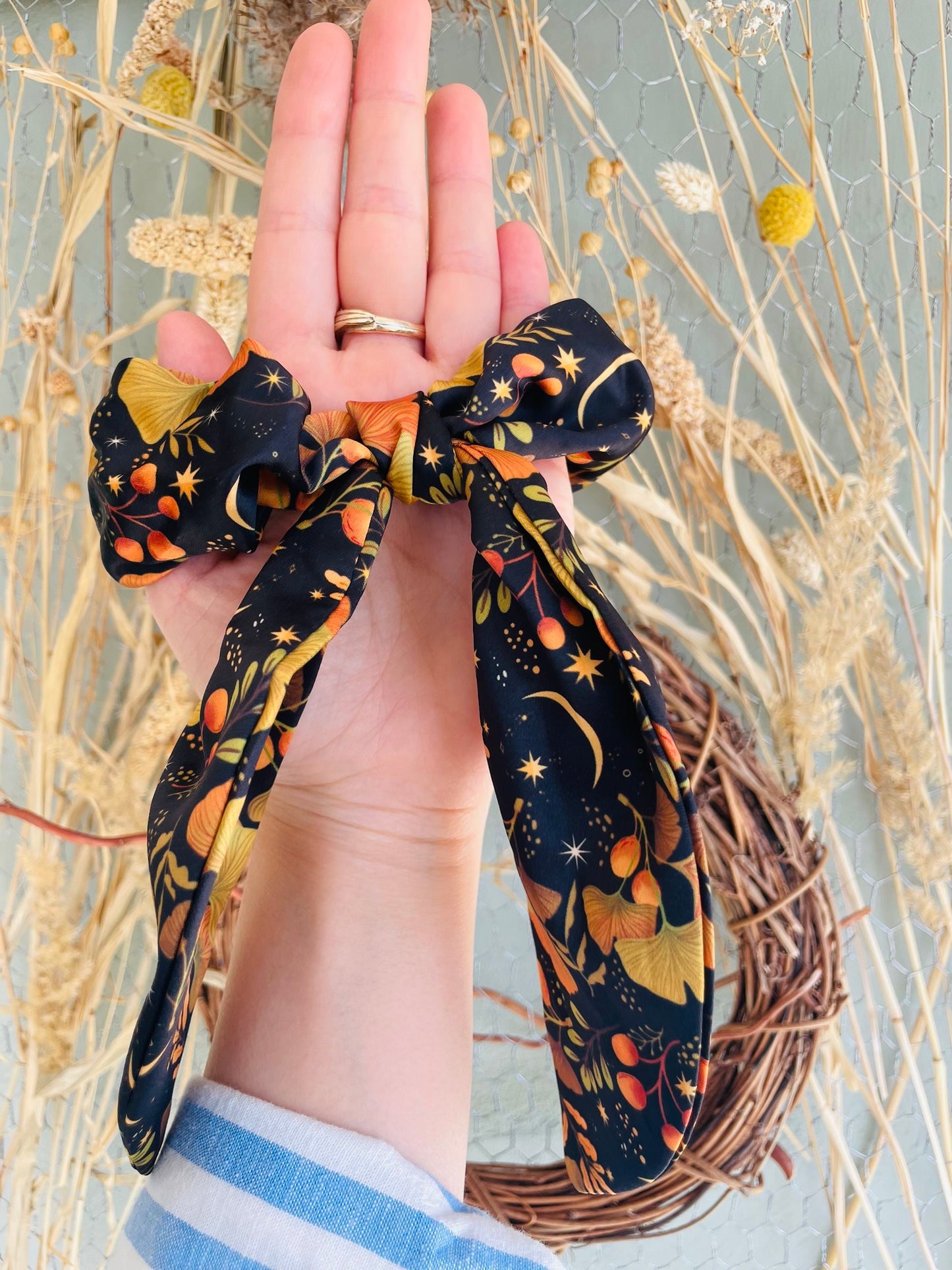 Golden Leaf Ginkgo Scrunchie / Hair Band