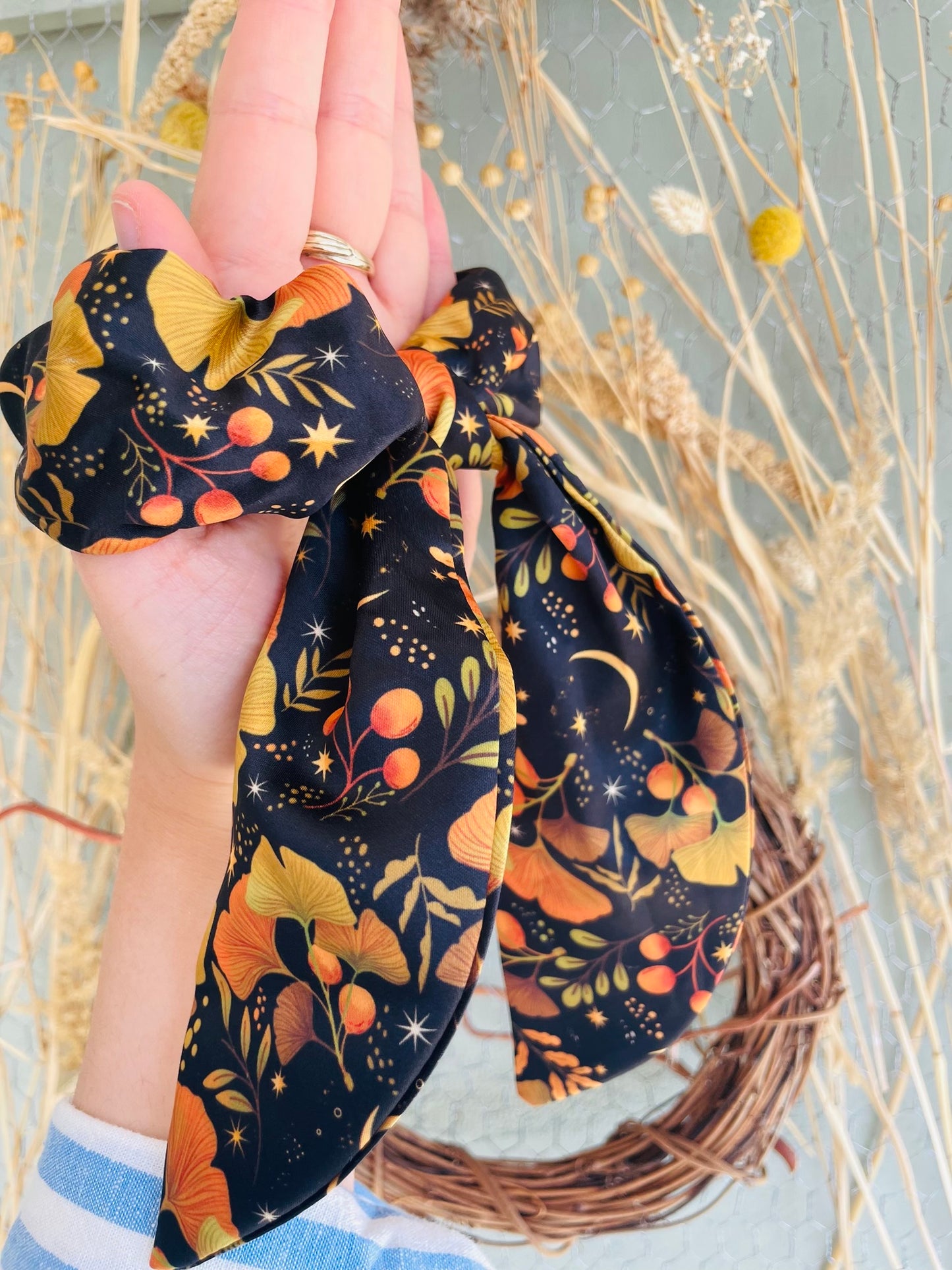 Golden Leaf Ginkgo Scrunchie / Hair Band