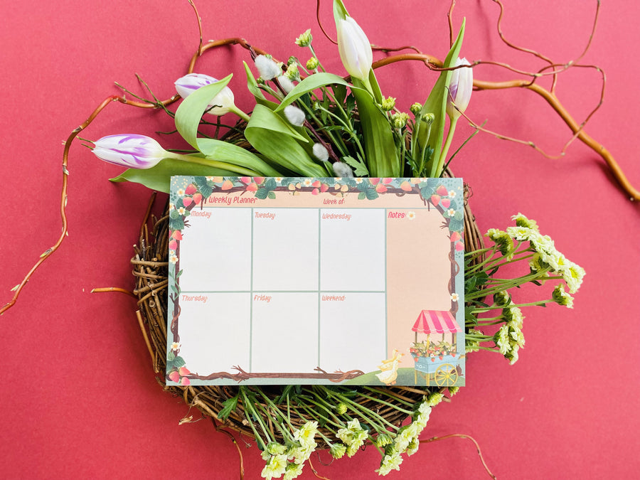 Strawberry A5 To Do - Weekly Planner Notepad