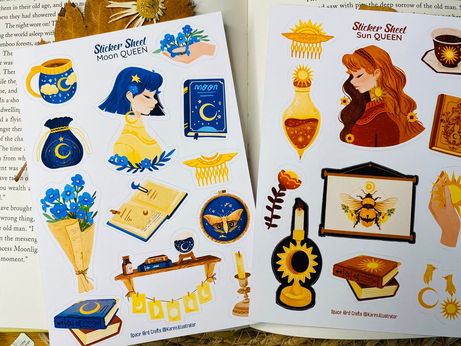 Sun and Moon Queen Sticker Sheet