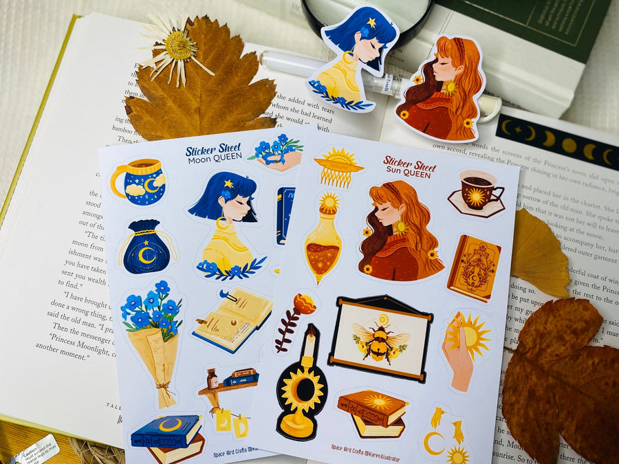Sun and Moon Queen Sticker Sheet