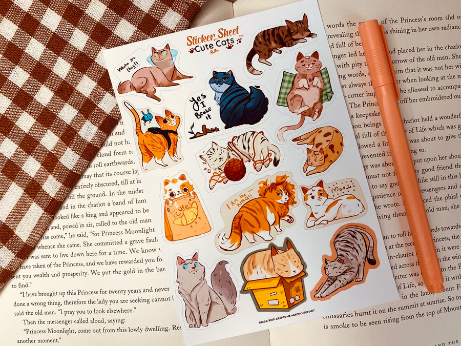 Cute Cat Sticker Sheet
