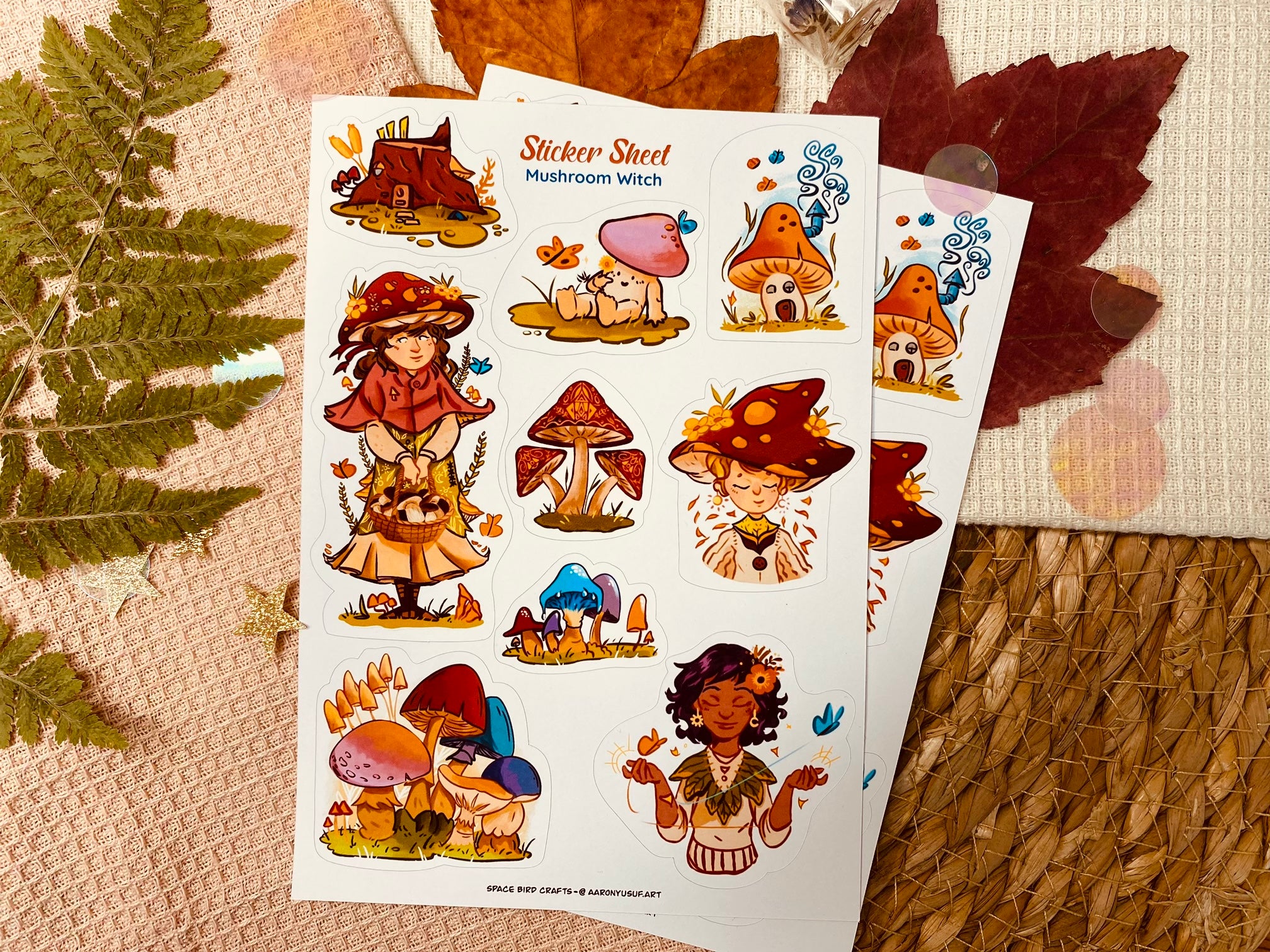 Mushroom Witch Sticker Sheet
