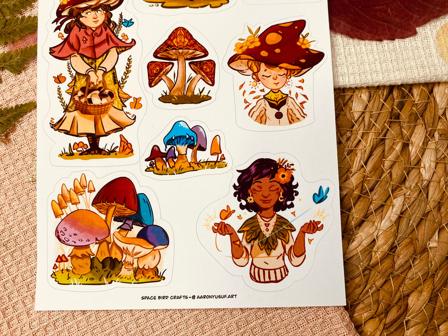 Mushroom Witch Sticker Sheet