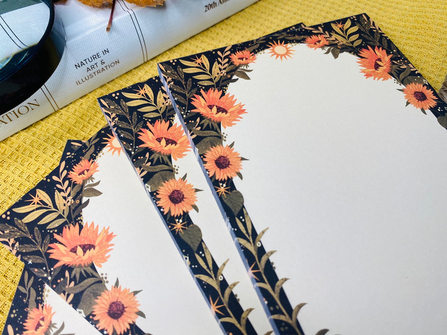 Sun Flower Notepad A6 To-Do List -  Floral Planner