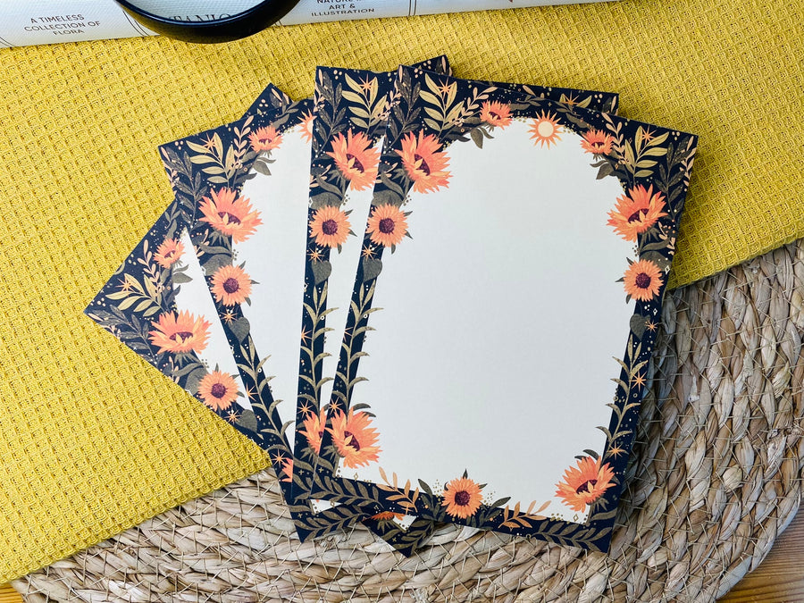 Sun Flower Notepad A6 To-Do List -  Floral Planner