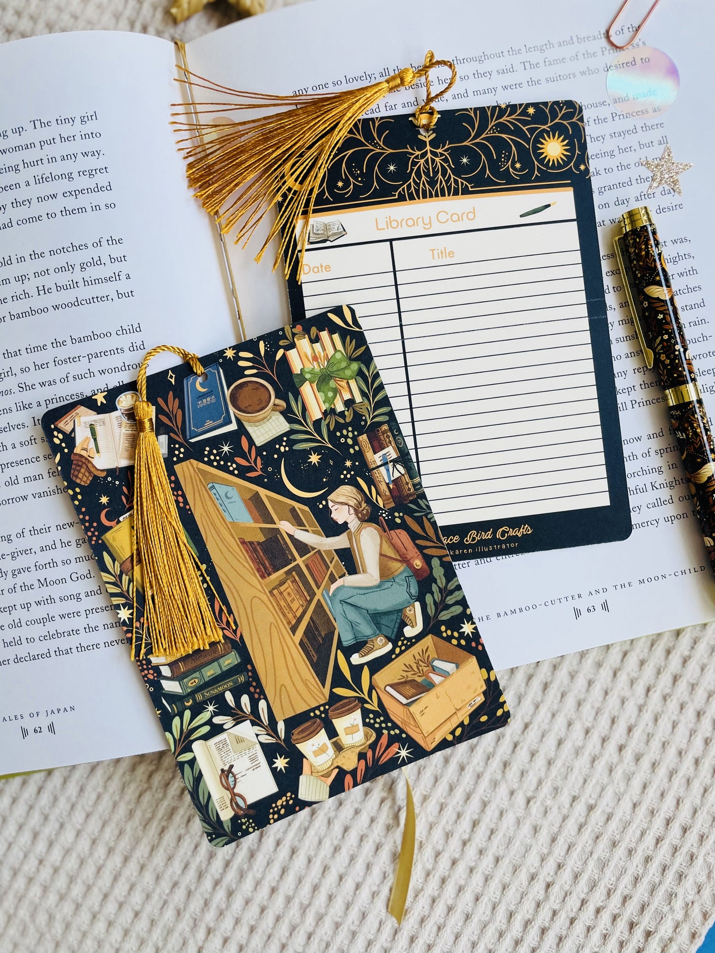 Book Shop Reading Bookmark Library Card