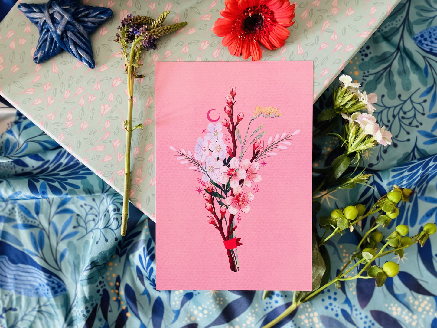 A Set of Floral Bouquets Post Cards 2026