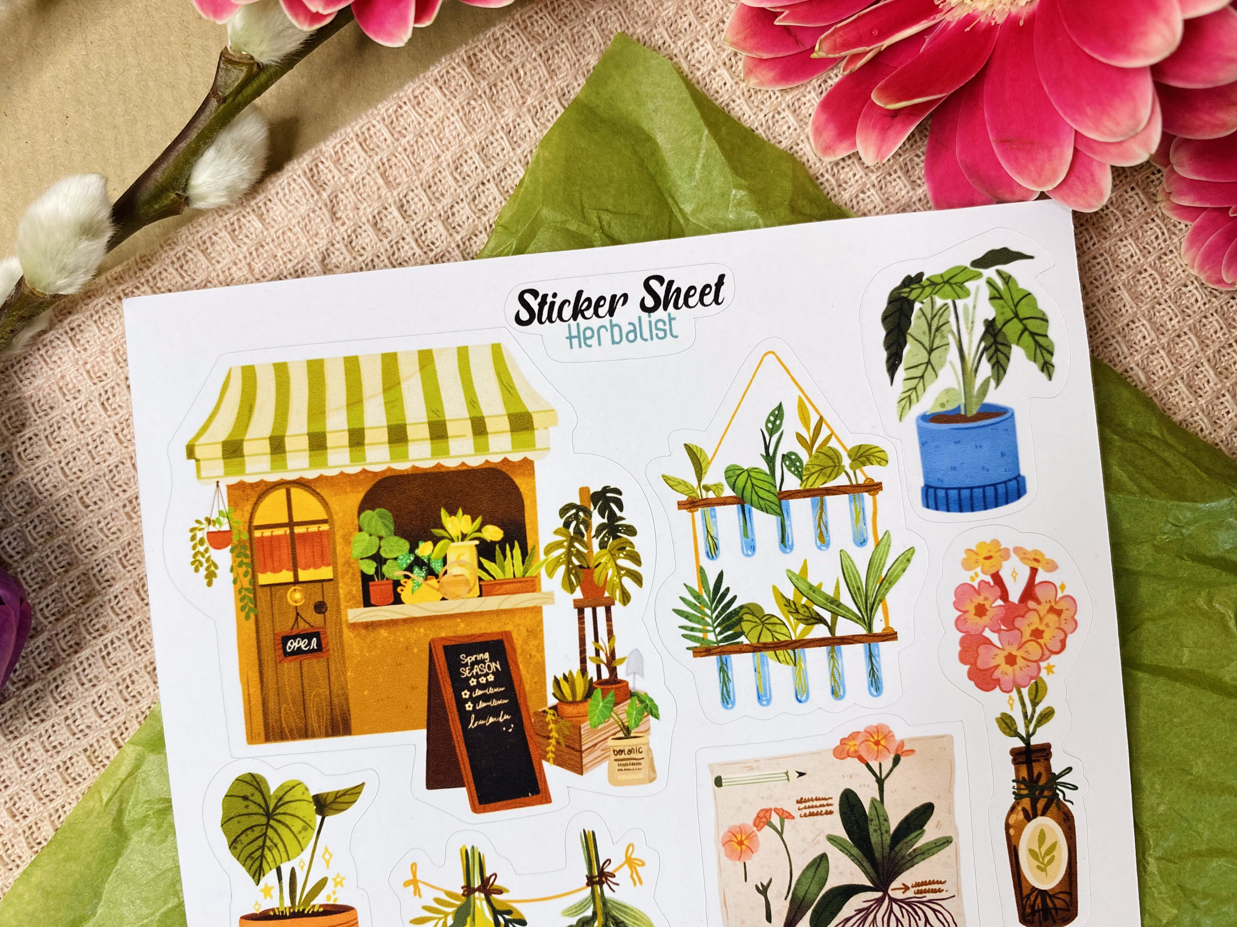 Herbalist Flower Shop Sticker Sheet