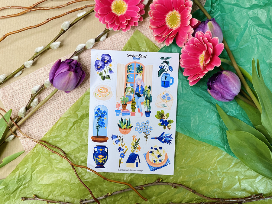 Blue Sticker Sheet