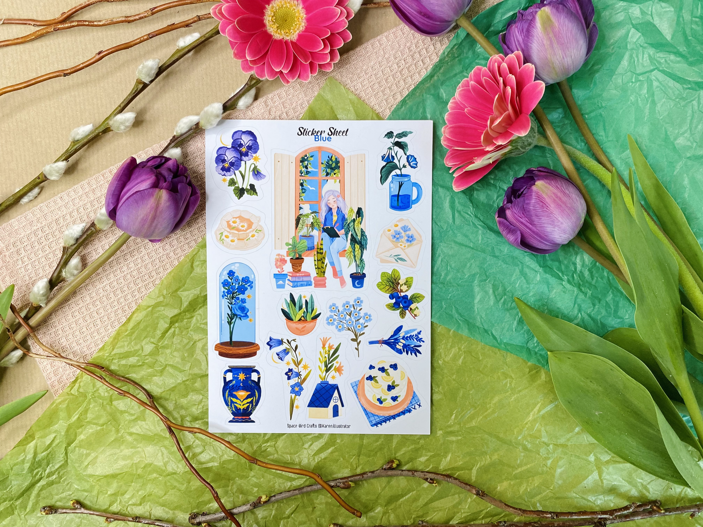 Blue Sticker Sheet