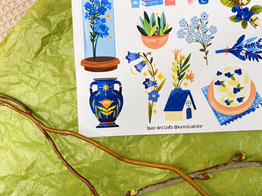 Blue Sticker Sheet