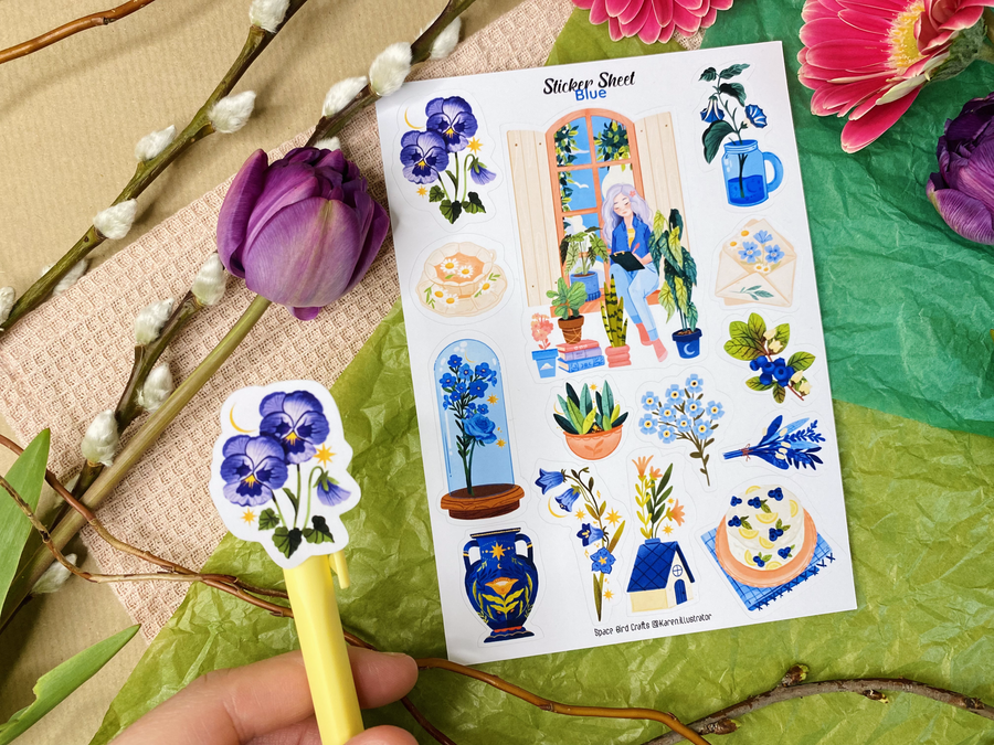 Blue Sticker Sheet