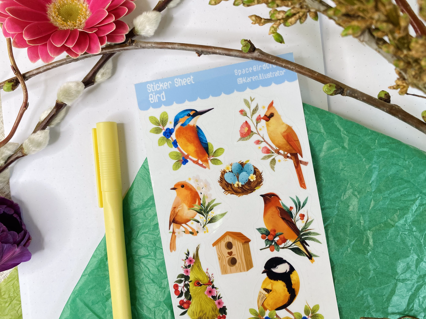 Clear Birds Sticker Sheet