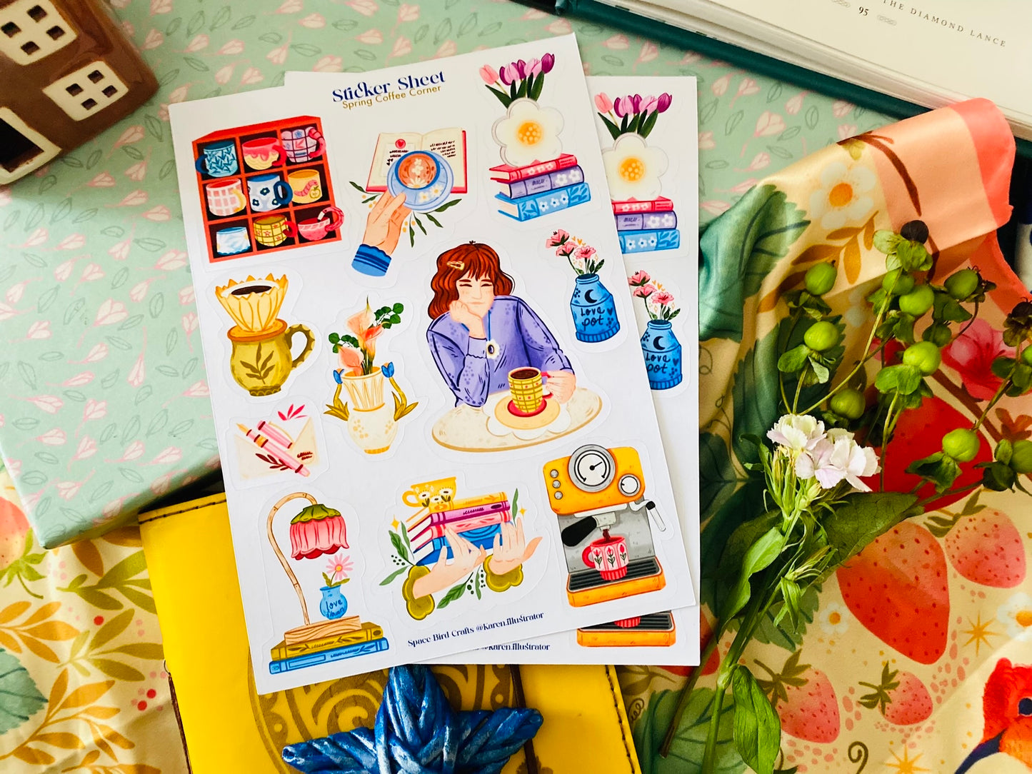 Spring Coffee Corner Sticker Sheet