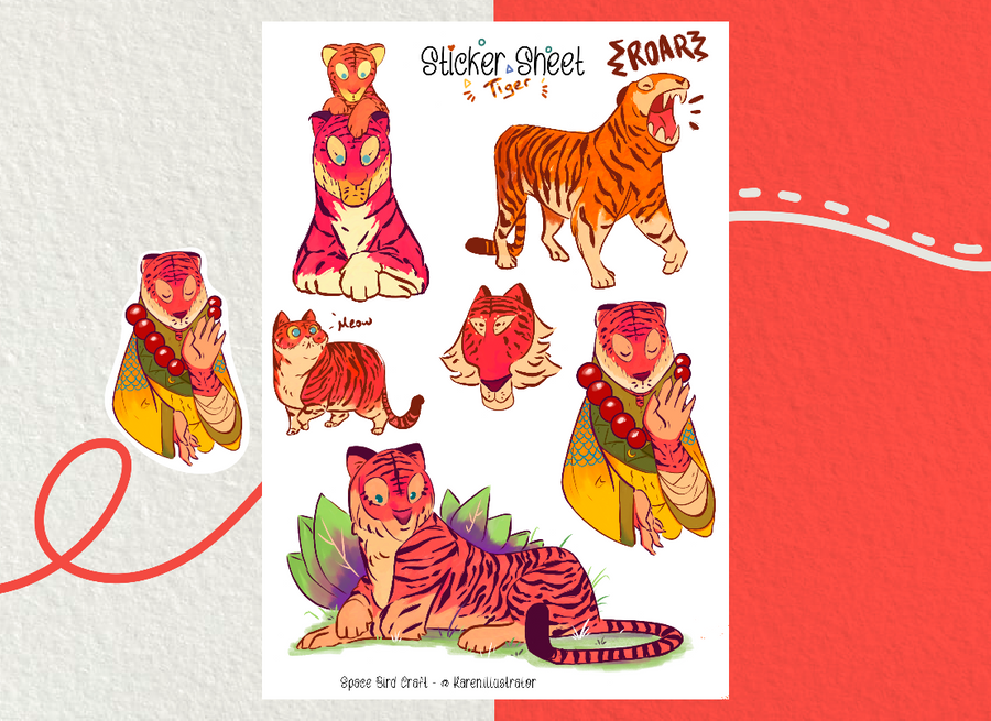 Tiger Sticker Sheet