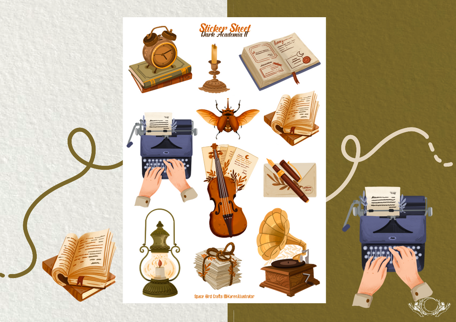 Dark Academia 2 Sticker Sheet