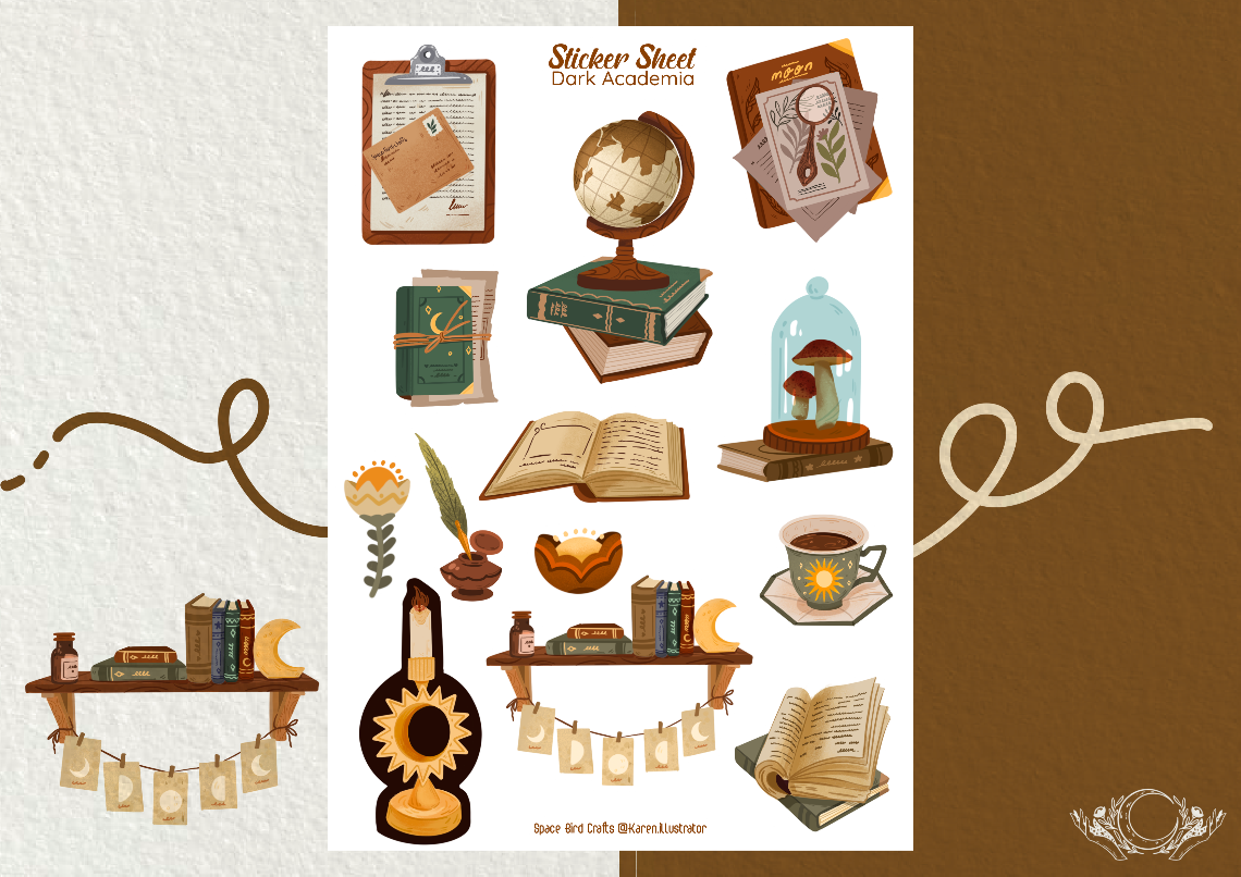 Dark Academia Sticker Sheet